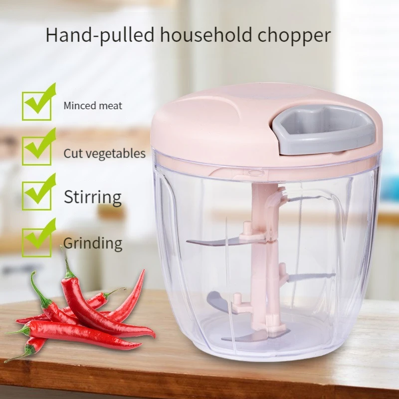 Manual Meat Mincer Garlic Chopper Hand Pull Press Crusher Food Grater Vegetable Grinder Chili Cutter Masher for Kitchen Tool