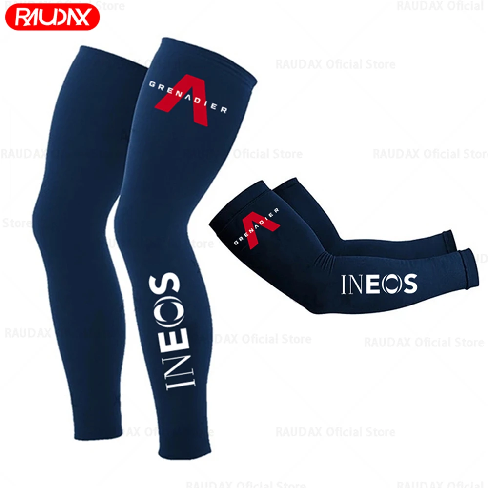 2024 Team Ineos Grenadier Leg Warmers Black UV Tection Cycling Arm Warmer Breathable Bicycle Running Racing MTB Bike Leg Sleeve 2