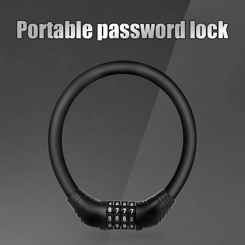 Bike Accessories Bicycle Bike Lock Anti-theft Password MTB Road Bike Security Cable Locker Portable Combination Code Padlock