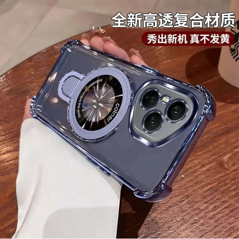 Armor Matte Case with Ring Magnetic Stand Holder and Shockproof Shell