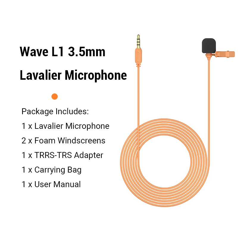 condenser microphone SmallRig L1-3.5mm TRS/TRRS Professional Lavalier Microphone for Mobile Phone Computer Vlogging Lapel Clip-on Mic 6.5ft 3388 podcast microphone Microphones