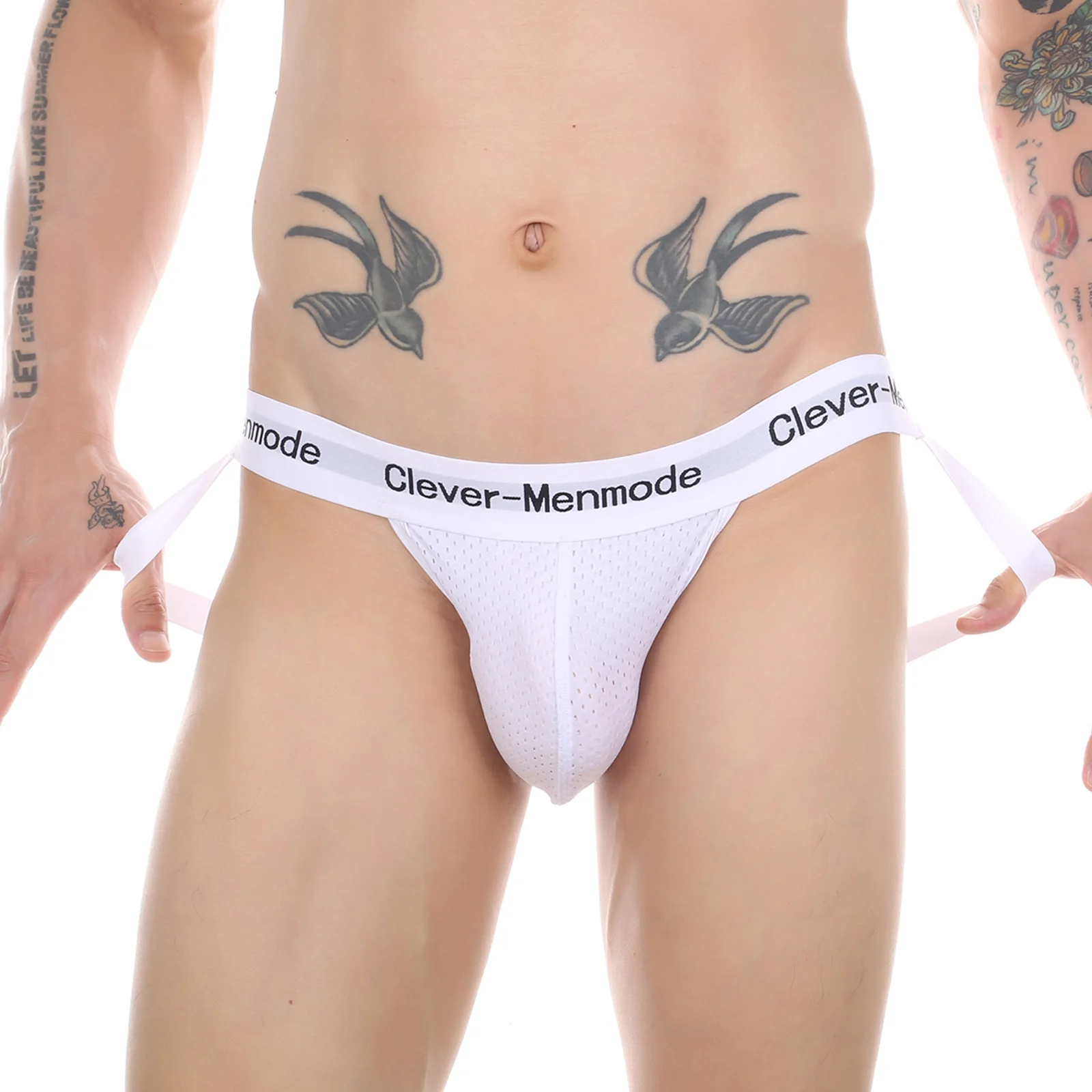 Male Underwear CLEVER-MENMODE Mens Sexy Underwear Jockstrap G String Thongs Open Butt Penis Pouch Panties Backless Low Rise Male Underpants