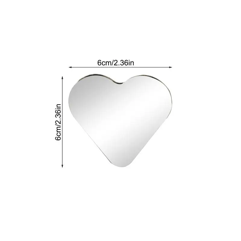 Car Frameless Blind Spots Mirror 1 Pair Cute Heart Shape Side Mirror Rearview Mirror Auxiliary Car Accessories for Car SUVs