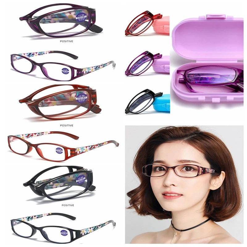 Printing Folding Reading Glasses Men Women Anti Blue Light Presbyopia Glasses Vintage Eyes Protection Computer Glasses +1.0~+4.0