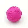 Squeaky Rubber Dog Toy Ball Cartoon Paw Print Design Small Breeds Durable Chew Dental Health Pet Plaything Interactive Dog Toys 5