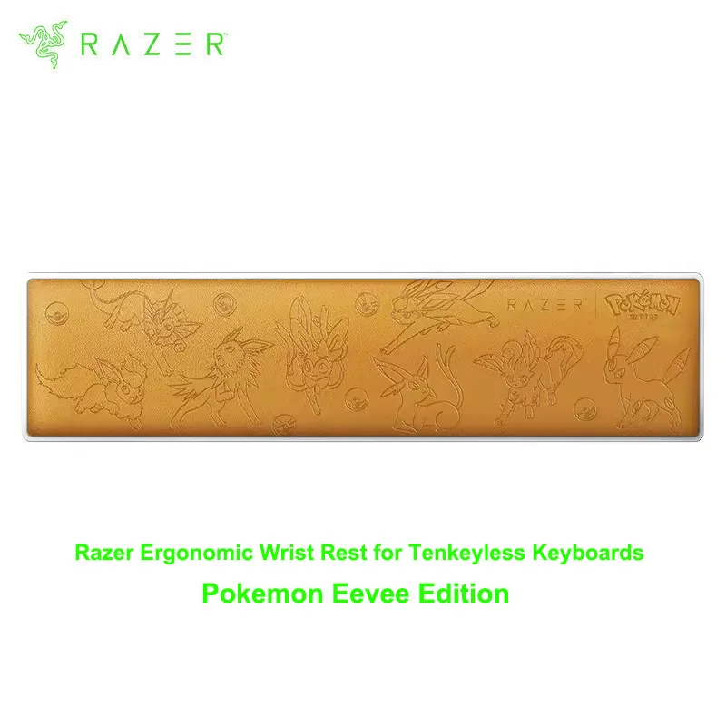 

Razer Pokemon Eevee Edition Ergonomic Wrist Rest For 87 Key Tenkeyless Keyboards Ergonomic Design Anti-slip Rubber Feet