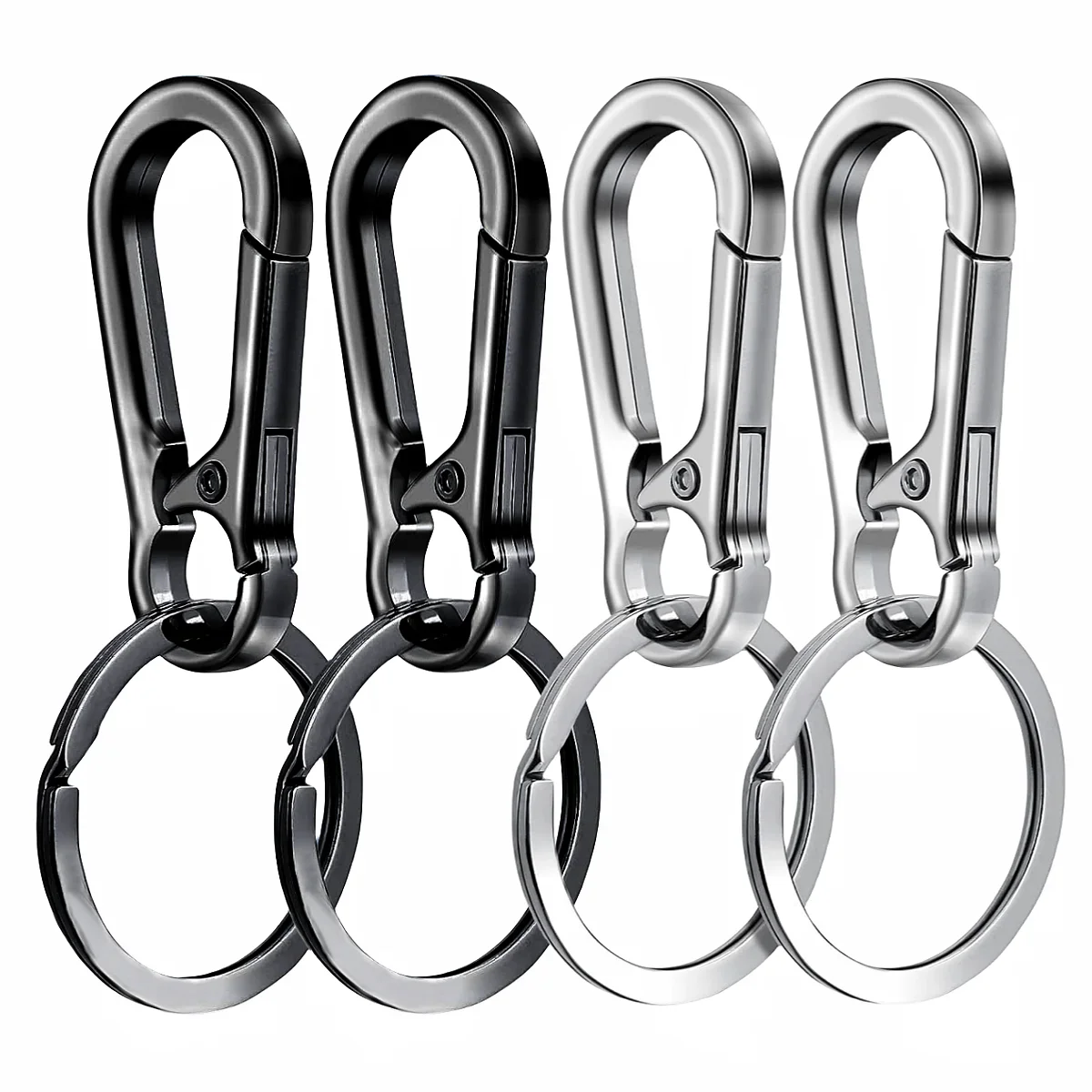 4Pcs Carabiner Clip Keychain Metal Carabiner Shape Key Ring Keyring Key Holder Clips Hook Holder Organizer for Car Keys Finder