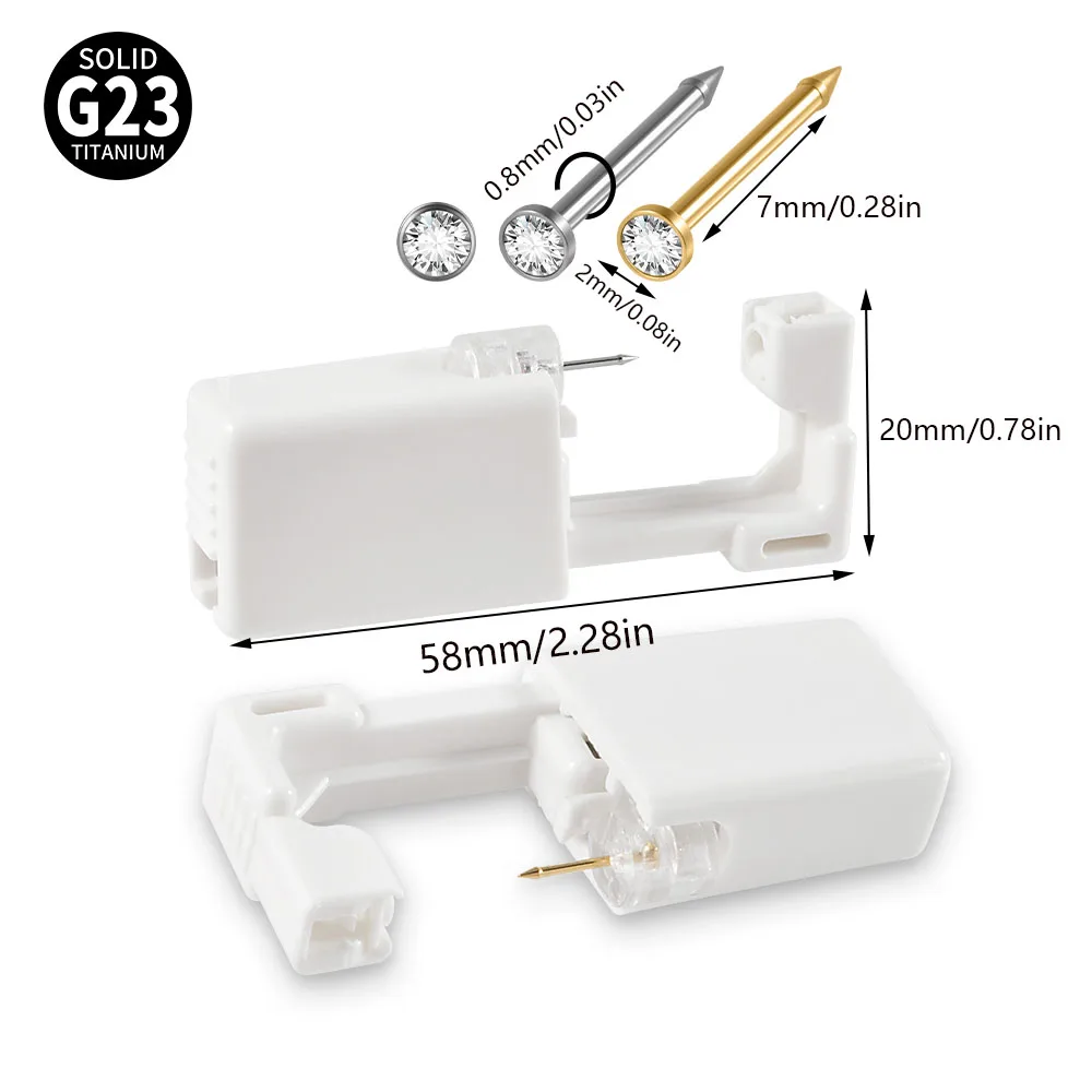 مسدس ثقب الأنف من التيتانيوم G23 القابل للتصرف ، أ...