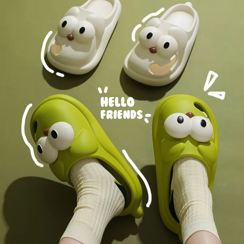 

shoes for women Summer Beach Cloud Big eyes dog Cartoon Cute Kawaii slides Sandals Funny Flip Flops Outdoor Soft Sole Non Slip