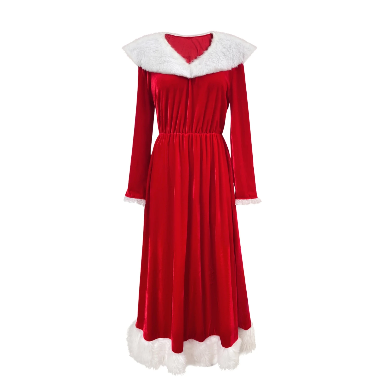 Robe Mère Noël Vintage Manches Longues avec Bonnet – photo 10