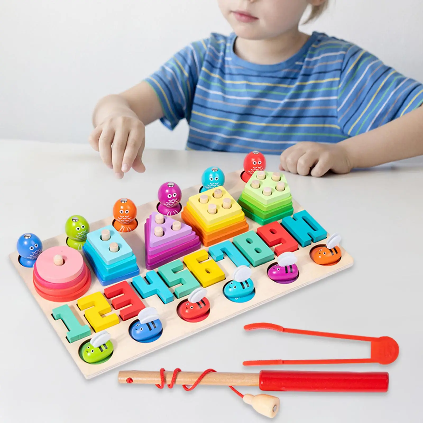 

Деревянная Сортировка и укладка, детский Дошкольный обучающий подсчет, деревянные цифры, головоломки для детей, подарок для мальчиков и девочек