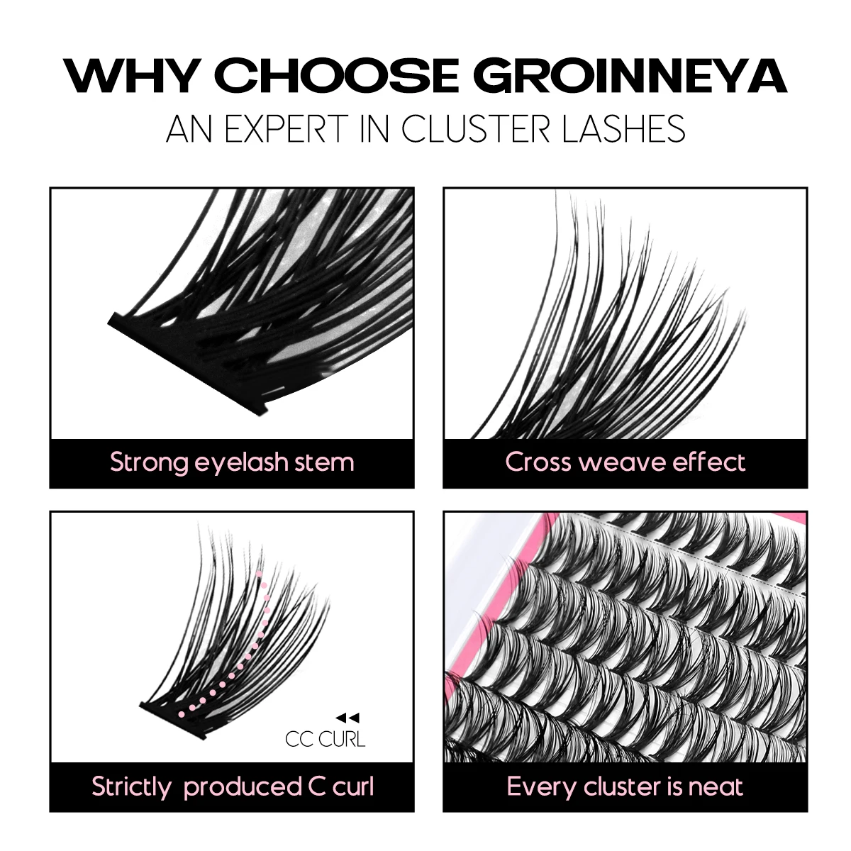 lash extension kit Lashes Clusters Set Extensions Kit Fake eyelashes Mix Lash Clusters with Lash Bond Seal and Applicator Tool Makeup