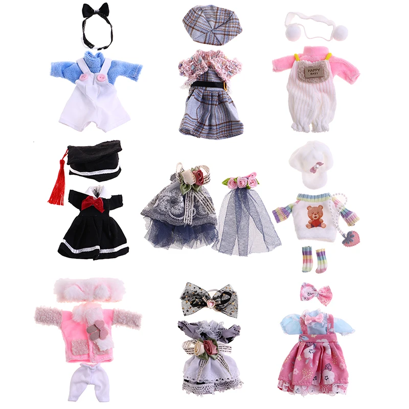

New 16cm 1:8 Dollhouse Clothes High-end Dress Up Skirt Suit Fashion Doll Clothes Skirt Suit Best Gift for Children DIY Girls Toy