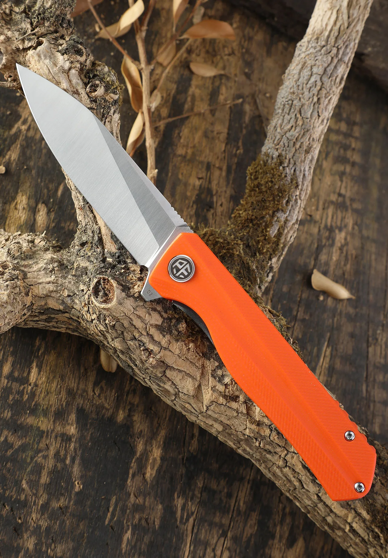 Description Picture 2 of itemPetrified fish D2 Steel PF818 folding knives G10 handle ball bearing outdoor hunting knife EDC pocket tool