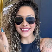 2023 New Double Beam Pilot Sun Glasses Reverse Curved Lens Metal Frame Sunglasses Male Driving Female 1
