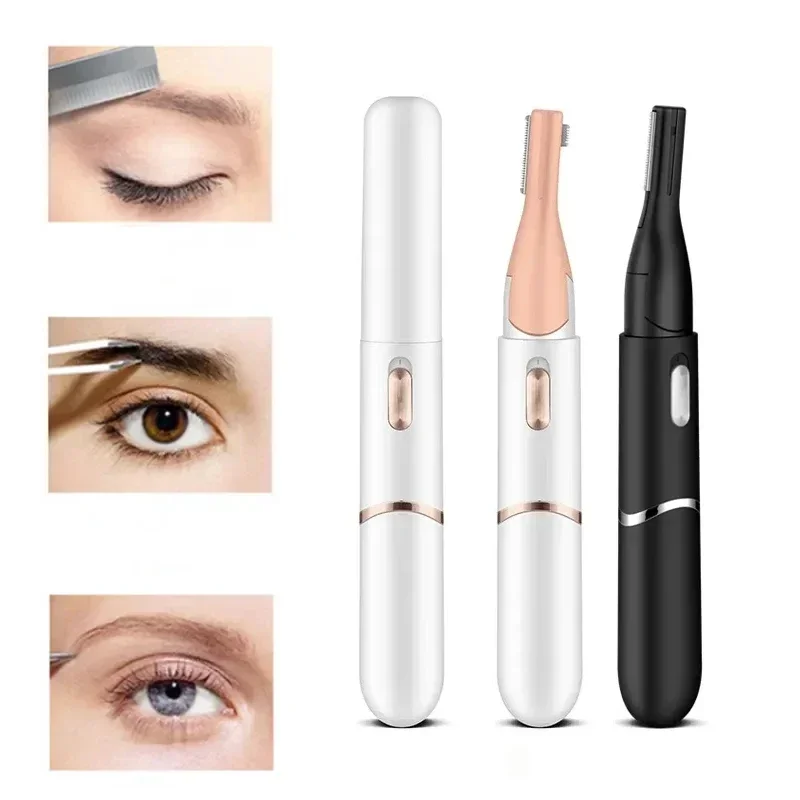 Electric Eyebrow Trimming Tool For Automatic Electric Eyebrow Trimmer Nose Hair Shaving Brush Scraper For Nose Ears and More 1pc 3