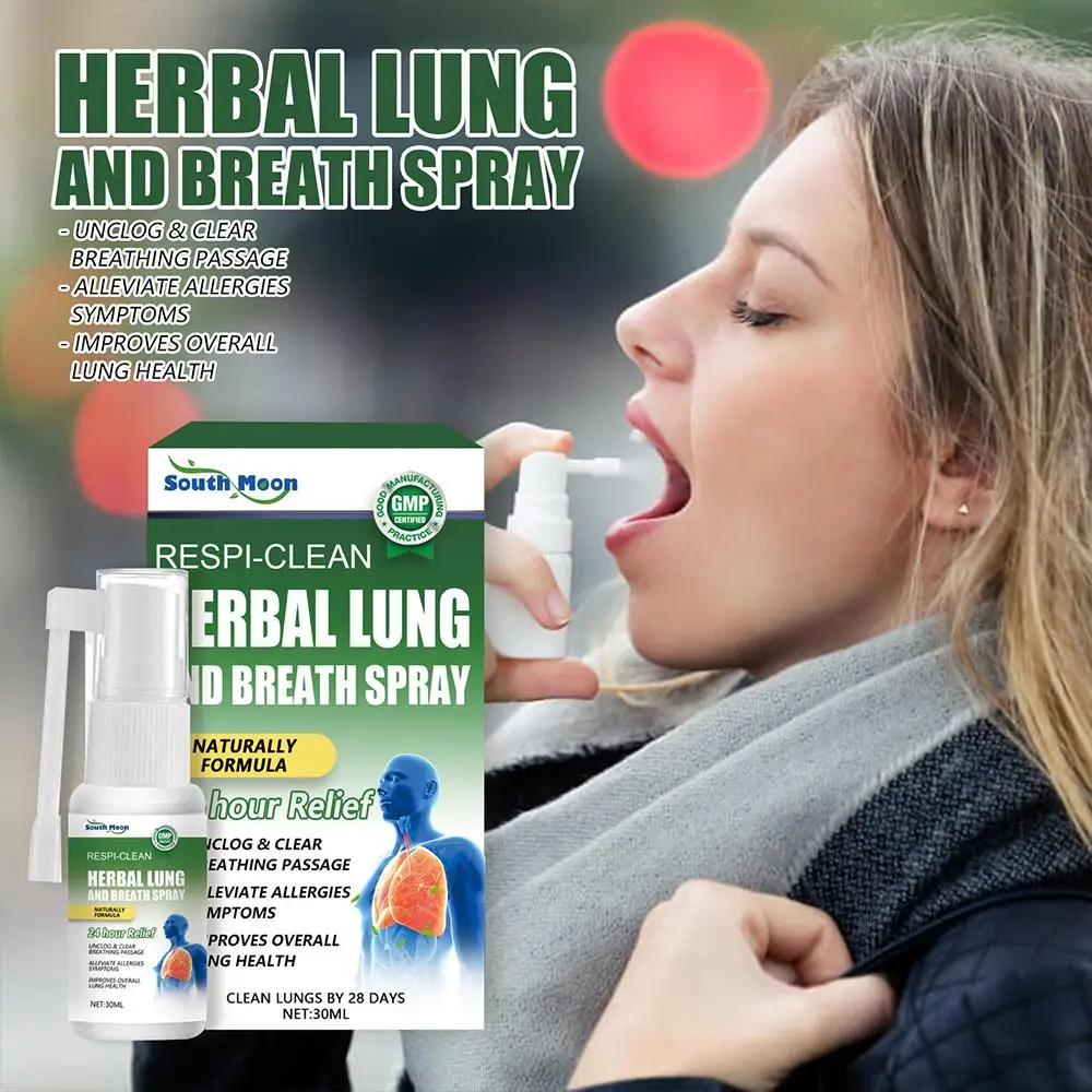 

Herbal Lung Cleansing Spray Breath Detox Relieve Breathing Difficulties Coughing Treatment of Itchy Throat Inflammatio