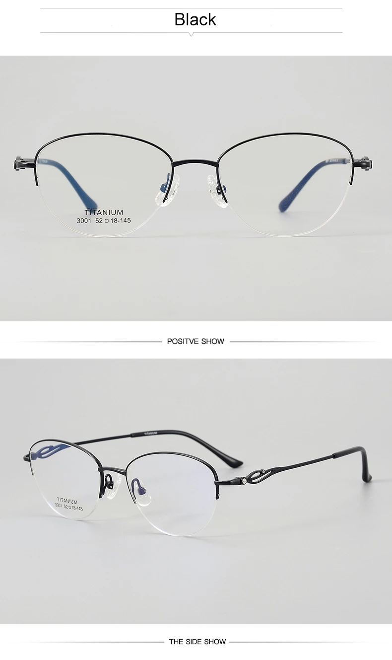 Krasivyy Unisex Semi Rim Oval Square Titanium Eyeglasses 33001 Image 11