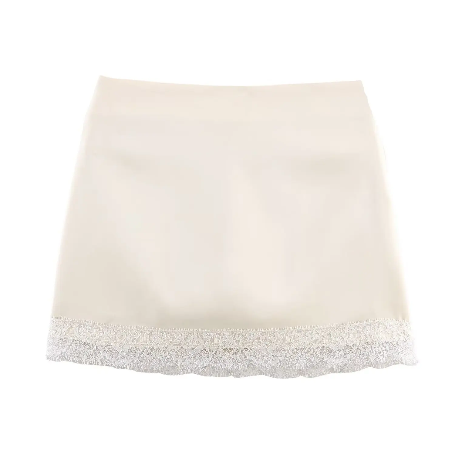 Woman Spring Summer New Culottes Female Fashion Ol Hem Lace Trim Solid Mini Skirt Culottes Lady Casual Party Commuting Pantskirt