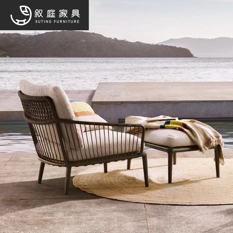 

Outdoor balcony table, chair, rattan chair, modern simple leisure round table, small table, coffee table, backrest chair
