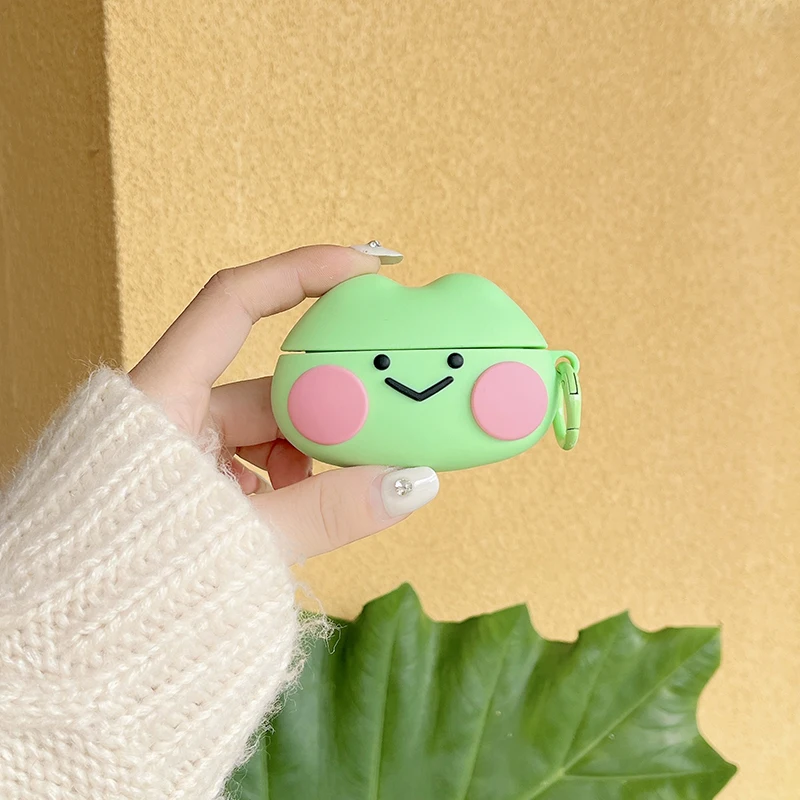 

Cute Cartoon Rouge Frog Bluetooth Headset Cover For Airpods 1 2 3 Pro Pro2 Headphone Cover Wireless Earphone Box