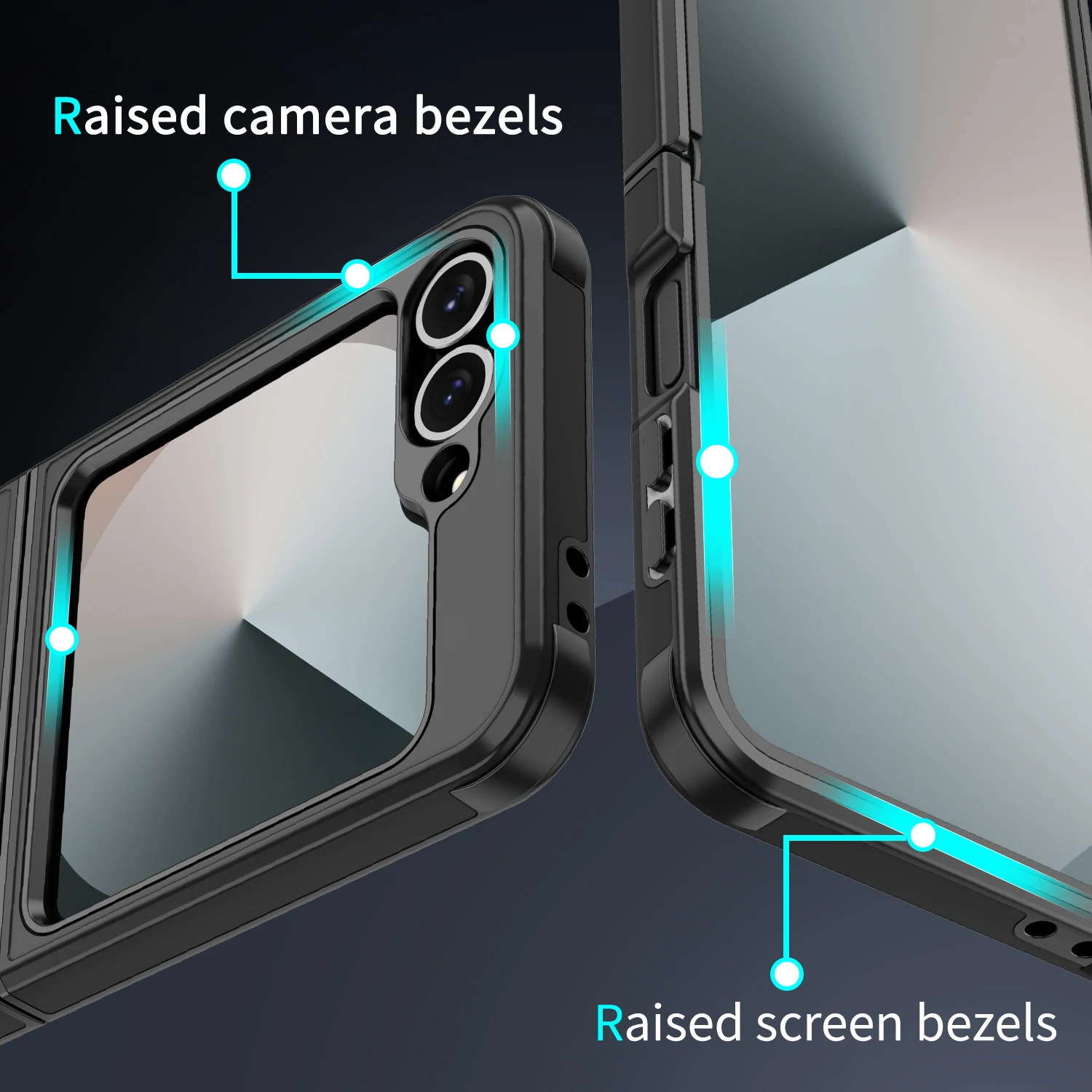 Shockproof Hybrid Dual Layer Case with Slide Camera Lens Protection