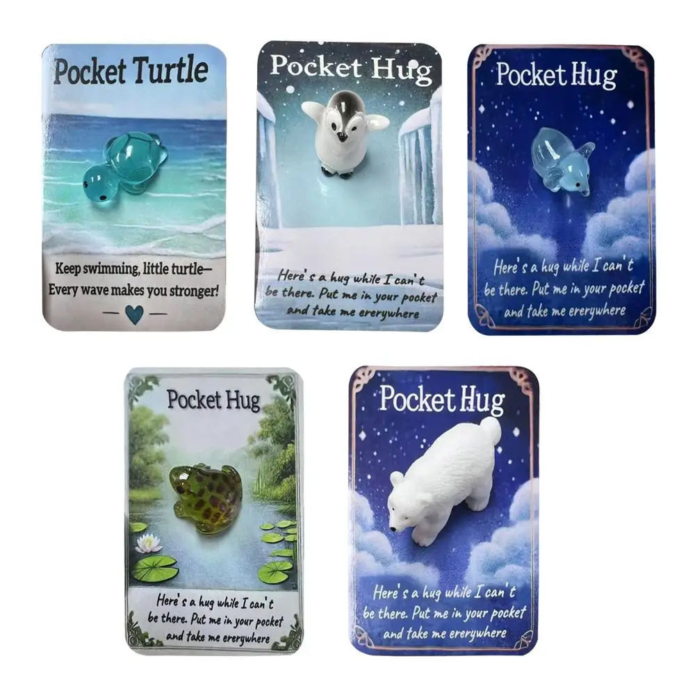 thumbnail image 2 of Pocket Hugs For Kids Pocket Hug Animal Cards - Mini Stress Relief Gift For Adults & Kids, Cute Turtle Encouragement Tokens Animal Stress Relief Toy 2 of 9