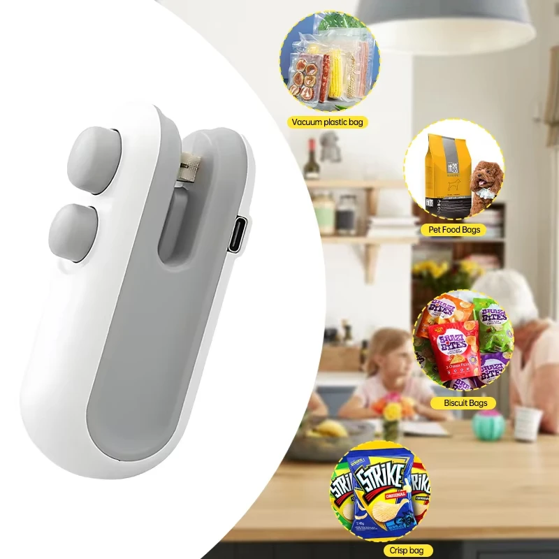 Portable Bag Sealer, Heat Bag Sealing Machine, Food Packaging And Moisture-Proof Tool For Snacks