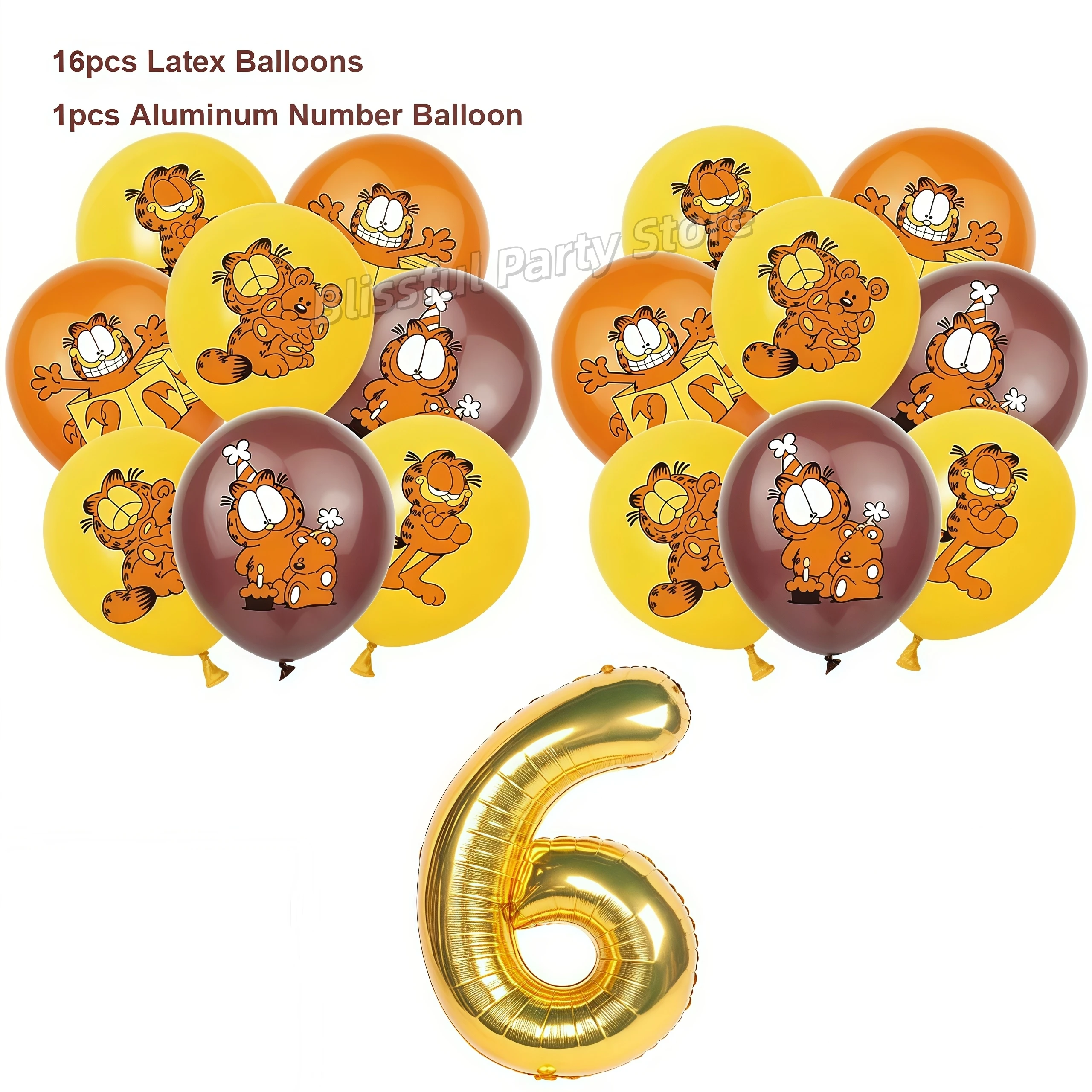 Cartoon G-Arfield Geburtstag Party Dekoration Geschirr Tasse Teller Serviette Ballon Banner für Kinder Bevorzugung Geschenk Baby Dusche liefert – Detail 28