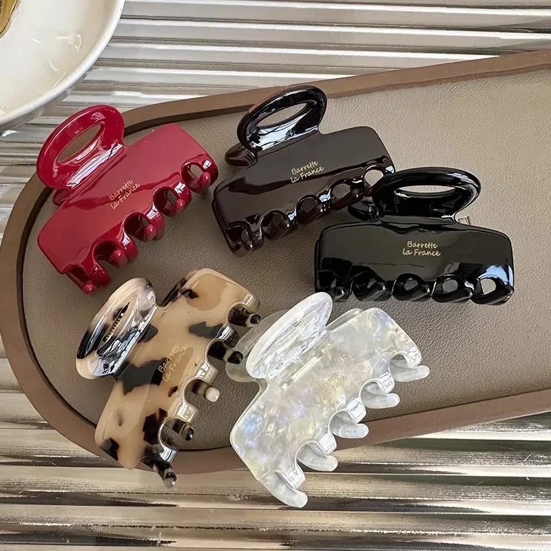 Pinze per capelli donna in acetato rosso accessori eleganti_voghion.com