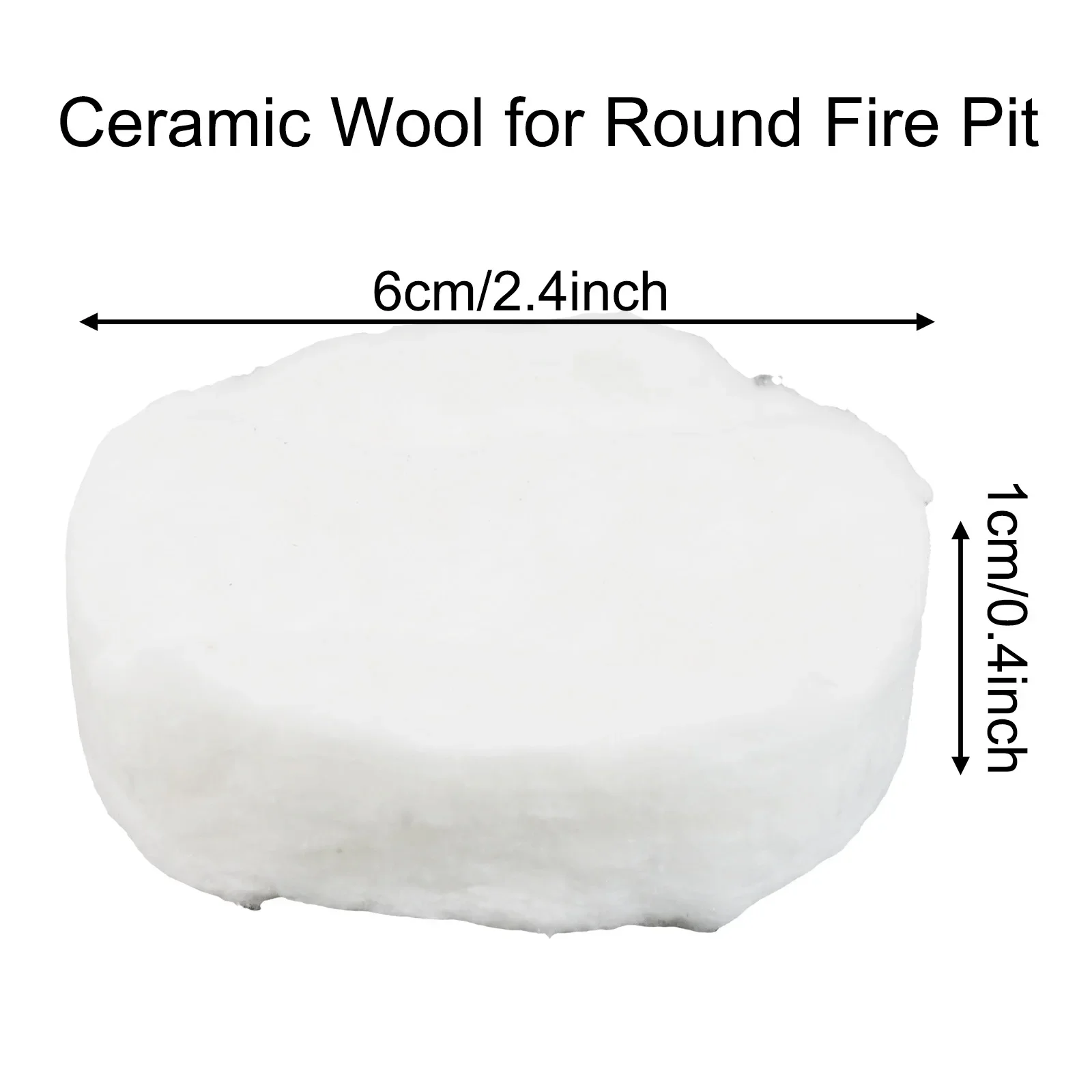 20Pcs Round Ceramic Wool Wick-Tabletop Fire Bed Ceramic Fiber Insulation Cotton-Wick 6x1cm Flexible Replacement Fireplace Sponge