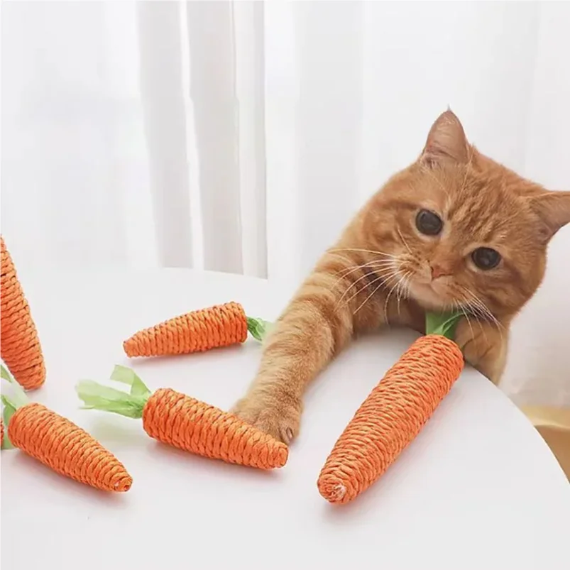 Cat Toys Sound Carrot Cuddle Cat Stick Since Fun Fun Cat Teething Stick Anti-bite Cat Scratch Board Pet Supplies_voghion.com