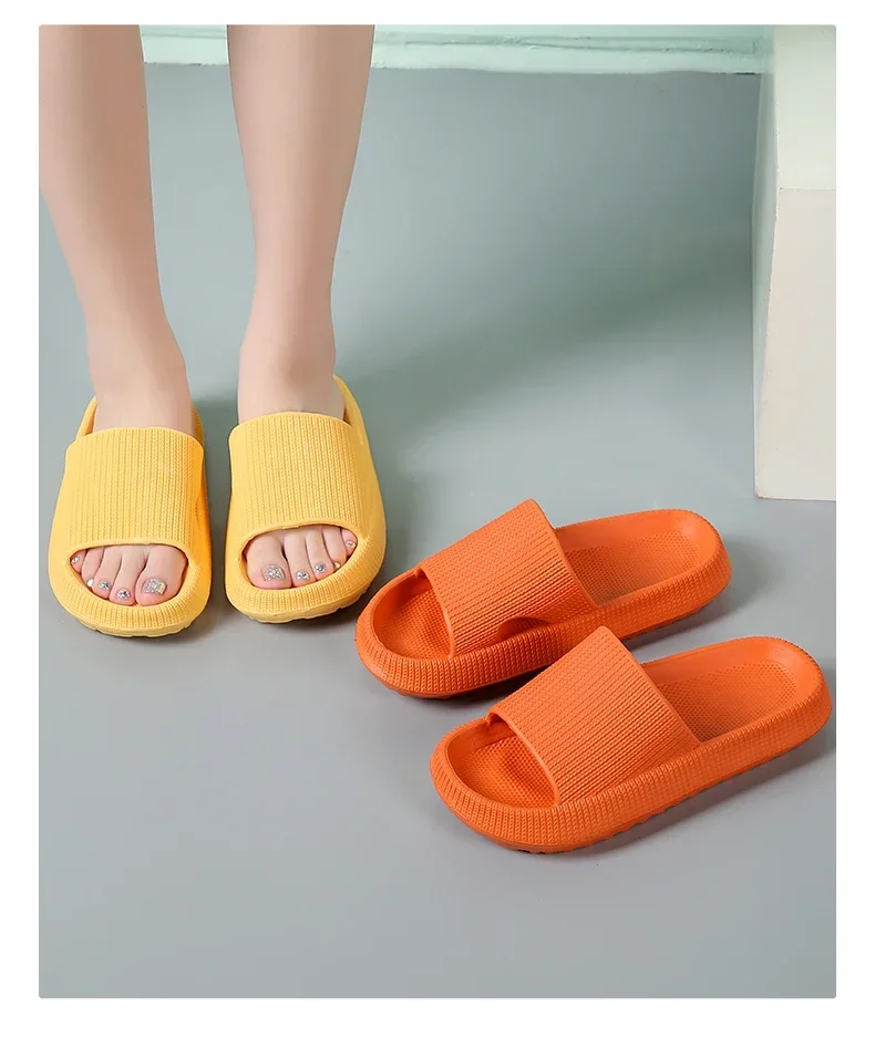 Eva's Simple Men's Slippers For Man Size 45 Poop Slippers. Wearing Soft-Soled Anti-Slip Shoes In Summer. And Women's Slippers