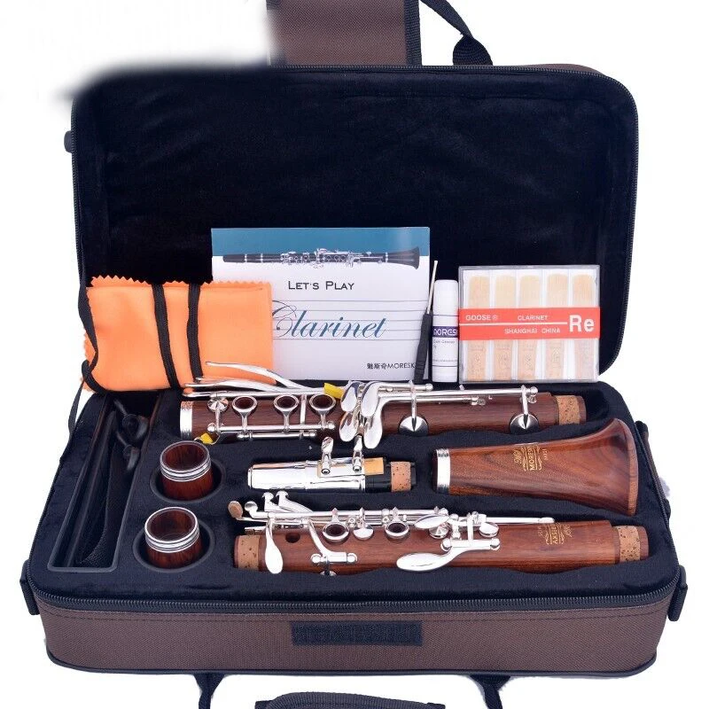 

Red Wood Clarinet 18 Keys Bb Rosewood Silvering Keys Sib Klarnet M121