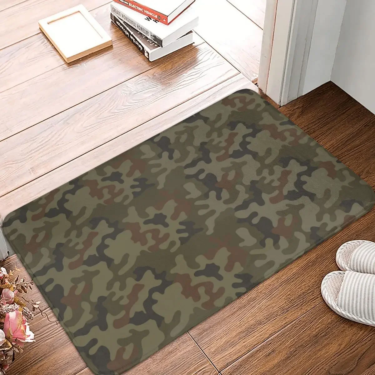 

Polish Camouflage Grom Camo Doormat Rectangle Polyeste Bedroom Living Room Floor Carpet Balcony Rug Carpet Armed Army Anti-slip
