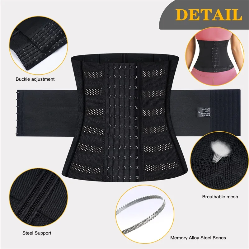Waist Trainer Corset MISTHIN Double Belt Waist Cincher Trainer Slimming Faja Body Shaper Latex Corset Adjustable Shapewear Flat Belly Postpartum Wrap