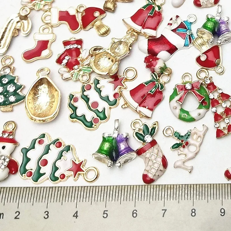 Diy Christmas Enamel Charms Christmas Tree Charms Earring - Temu