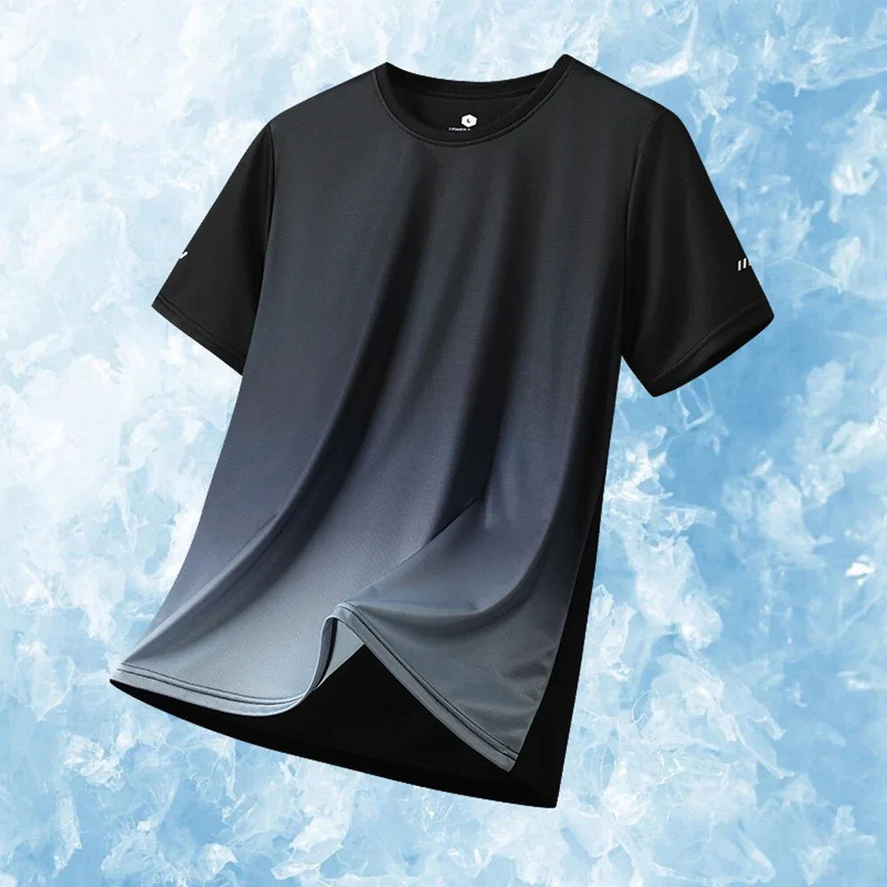 

Men's summer sports shirt short sleeved breathable and comfortable round neck quick drying high quality Men's Clothing Top