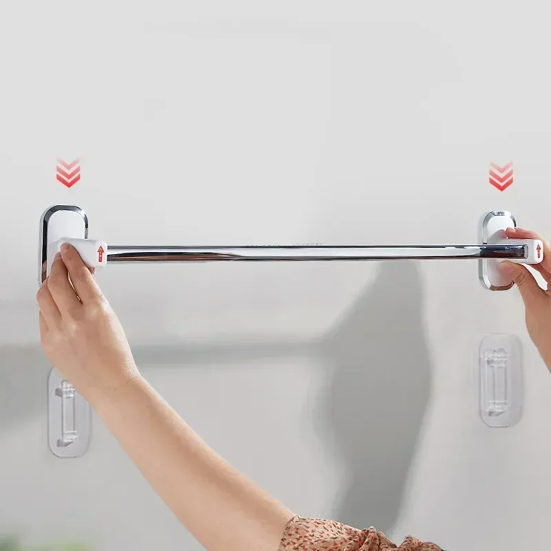 

Cup Single No-punching Holder Cloth Wall Hanging Suction Rod Mounted Towel Bathroom Stainless Steel Rack Hanger Supporter Toilet