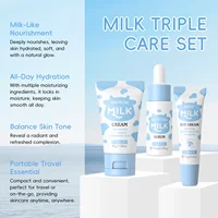Deep Hydration Milk Skincare Set Softening Serum Gentle Eye Cream Radiant Moisturizing Glowing Trio 3