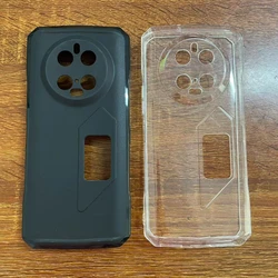 Black Transparent Soft TPU Protective Phone Case - Durable Back Shell Cover for Doogee V40 Pro (Clear)
