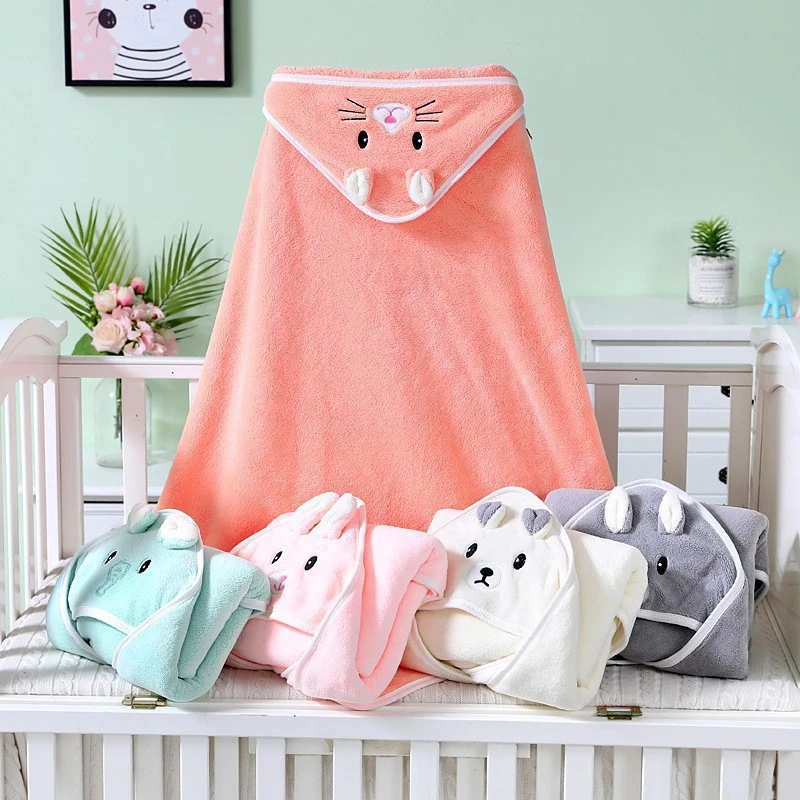 Baby Hooded Towels Newborn Kids Bathrobe Super Soft Bath Towel Blanket Warm Sleeping Swaddle