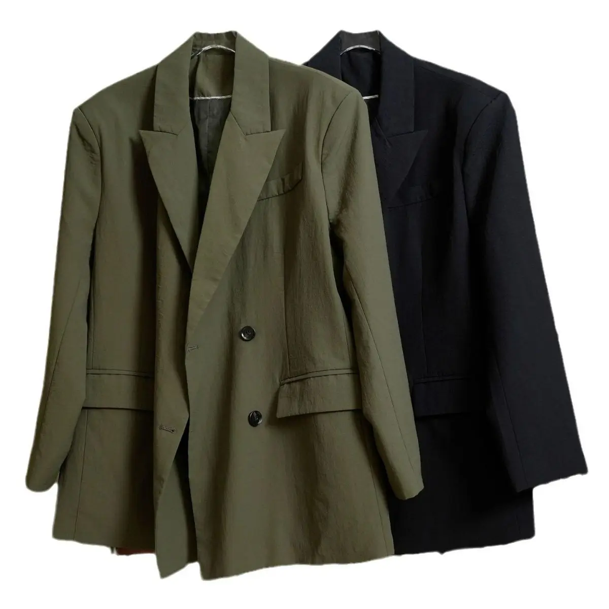 Autumn New Korean Version Fashion Retro Wide Shoulder H-shaped Suit Loose and Slim Casual Commuter Coat for Women