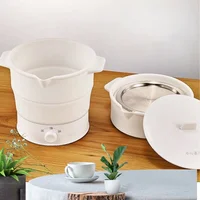 Folding Electric Cooker Pot Multifunction Mini Hot Rice  Student Dormitory Noodle For Kitchen Home Travel EU 800w 2