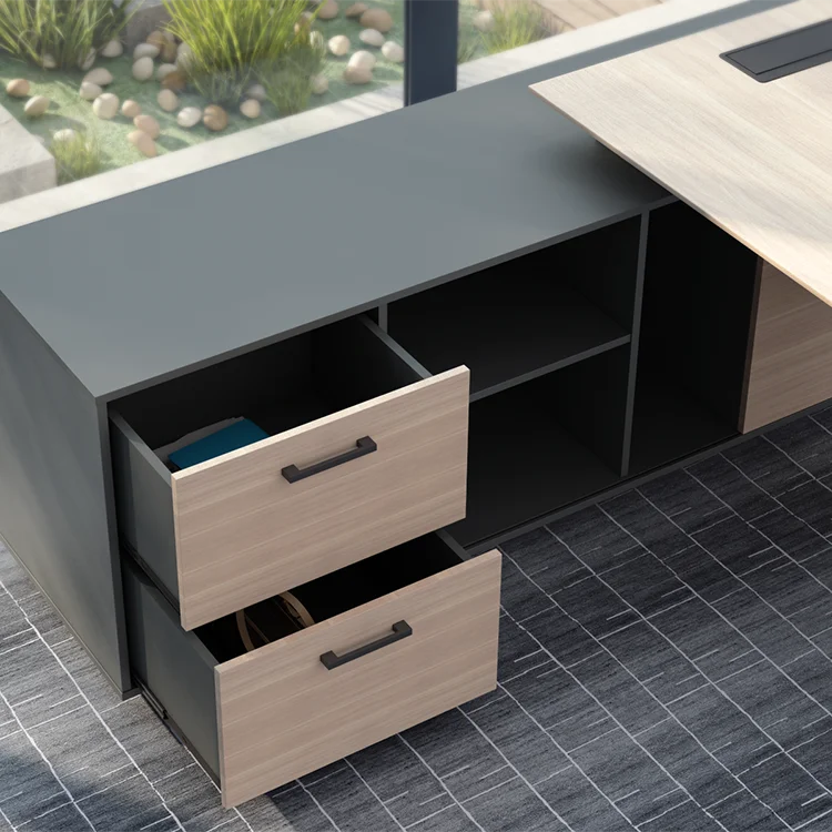 Design Executive Office Desk Set Manager Office Furniture Commercial Furniture Work Desk Wooden Luxury Table With Chairs