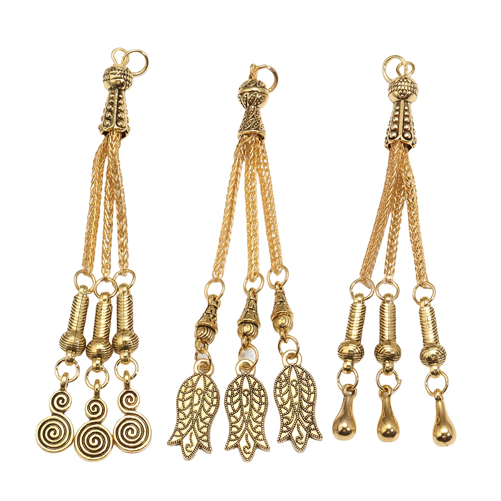 3 Teile/los Alte goldene Mond Sterne Wolf Gebet 33 Quaste Anhänger Für DIY Handgemachte Gebet Perle Stecker Zubehör Entdeckt – Detail 25