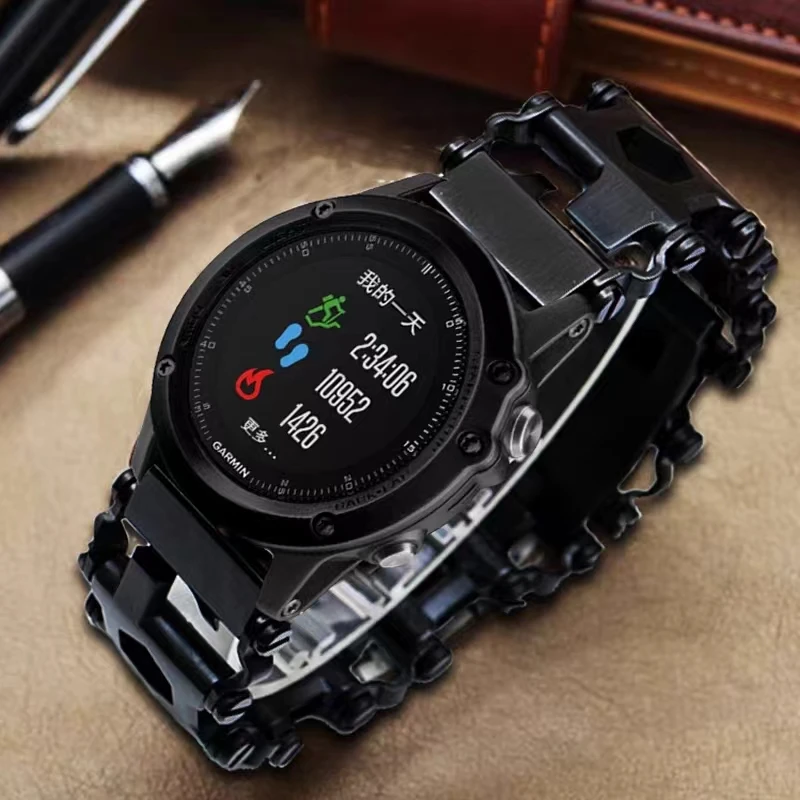 22mm Metal Outdoor Multifunctional Tool Wristband