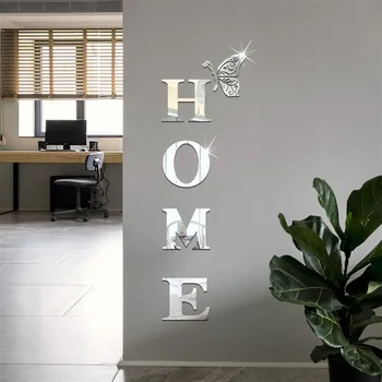 HOME Home Logo 3D Mirror Wall Sticker, Entrance Decoration, Home Decoration 3