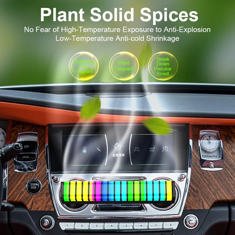 

Car Ambient Lamp Colorful RGB LED Light With USB Charge Sound Active Function Strip Light Air Vent Clip Mounting Accessories