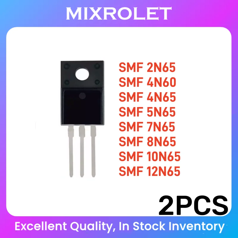 2pcs SMF2N65 SMF4N60 SMF4N65 SMF5N65 SMF7N65 SMF8N65 SMF10N65 SMF12N65 MOS FET In Stock TO-220F